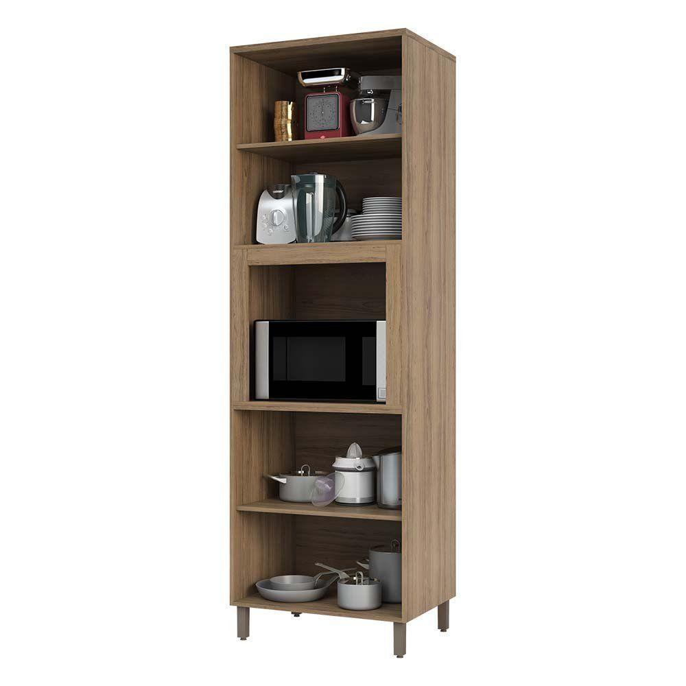 Paneleiro 70cm Nicho Para Microondas 4 Portas 2 Prateleiras - 5