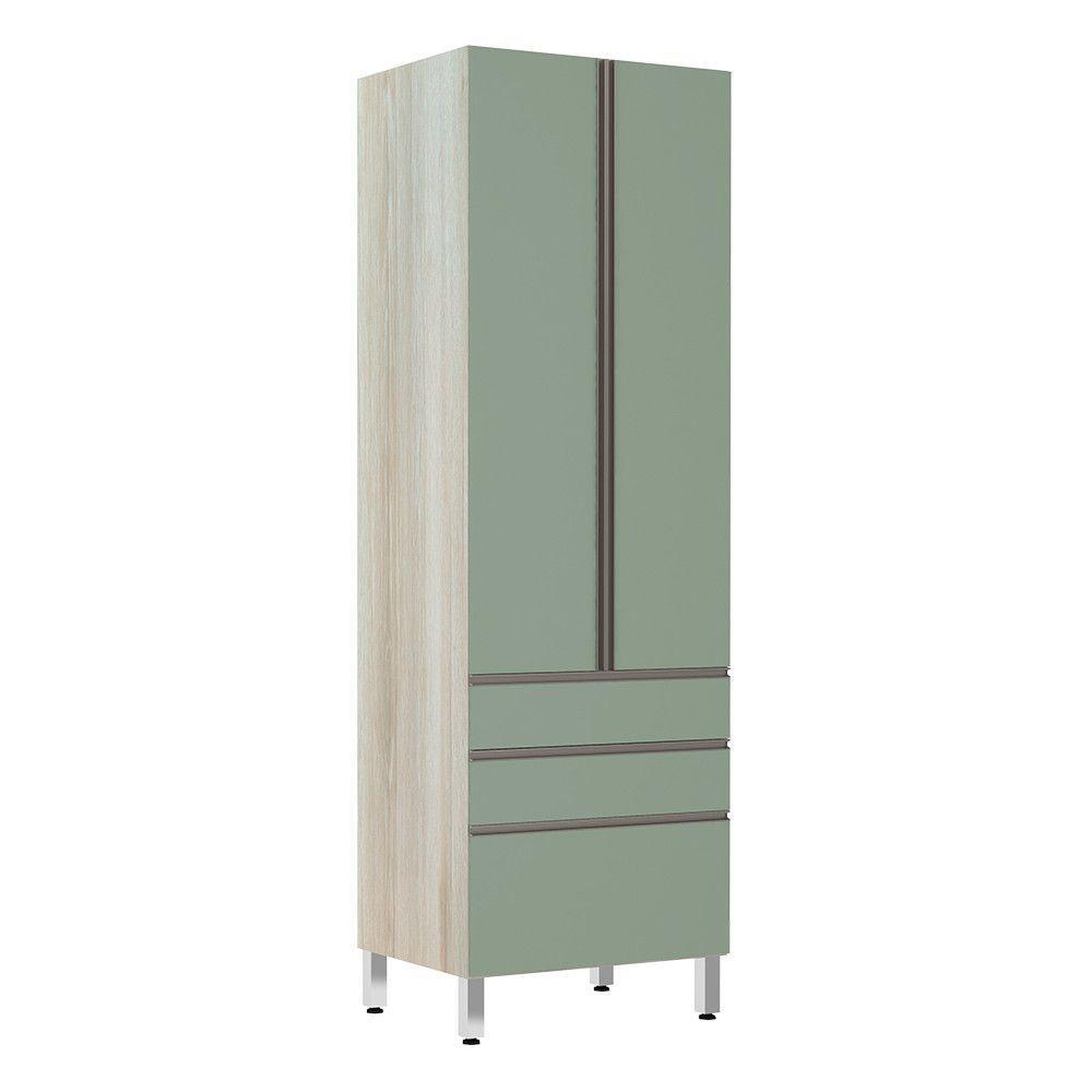 Paneleiro 70Cm Luci Legno Crema Com Verde Jade - 1