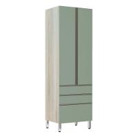 Paneleiro 70Cm Luci Legno Crema Com Verde Jade - 1