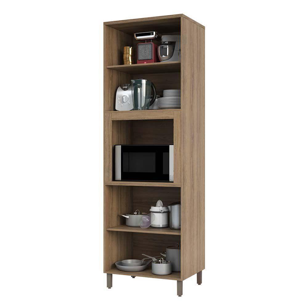 Paneleiro 70cm Nicho Para Microondas 4 Portas 2 Prateleiras - 5