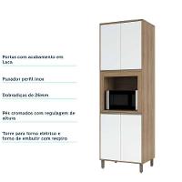 Paneleiro 70cm Nicho Para Microondas 4 Portas 2 Prateleiras - 2