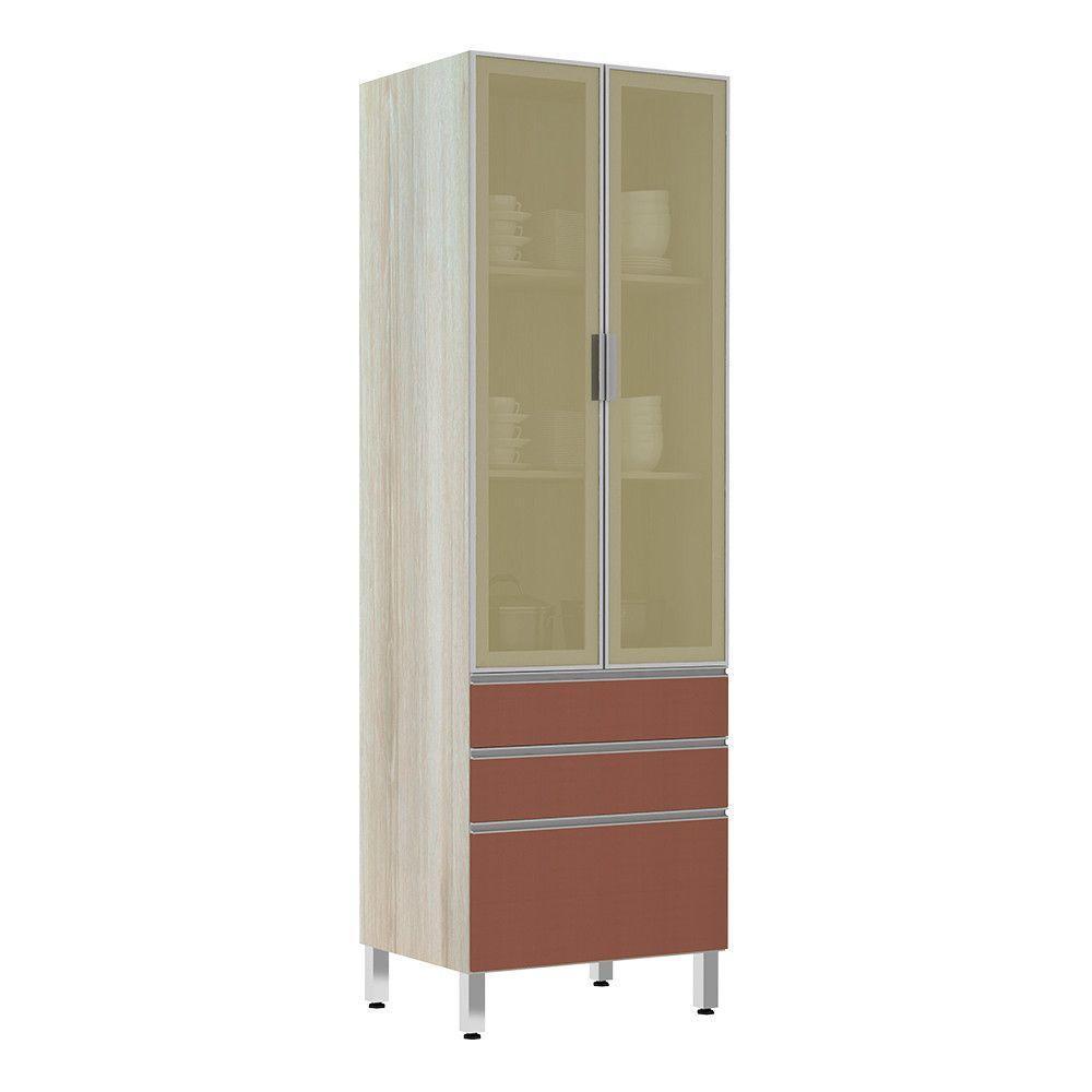 Paneleiro 70Cm Vidro Bronze Lis Legno Crema Com Gaia - 1