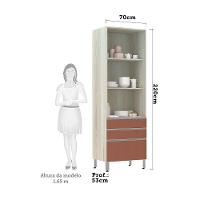 Paneleiro 70Cm Vidro Bronze Lis Legno Crema Com Gaia - 3