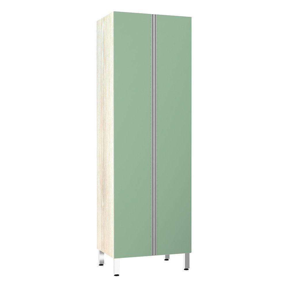 Paneleiro 70Cm Duplo 2 Portas Lis Legno Crema Com Verde Jade - 1