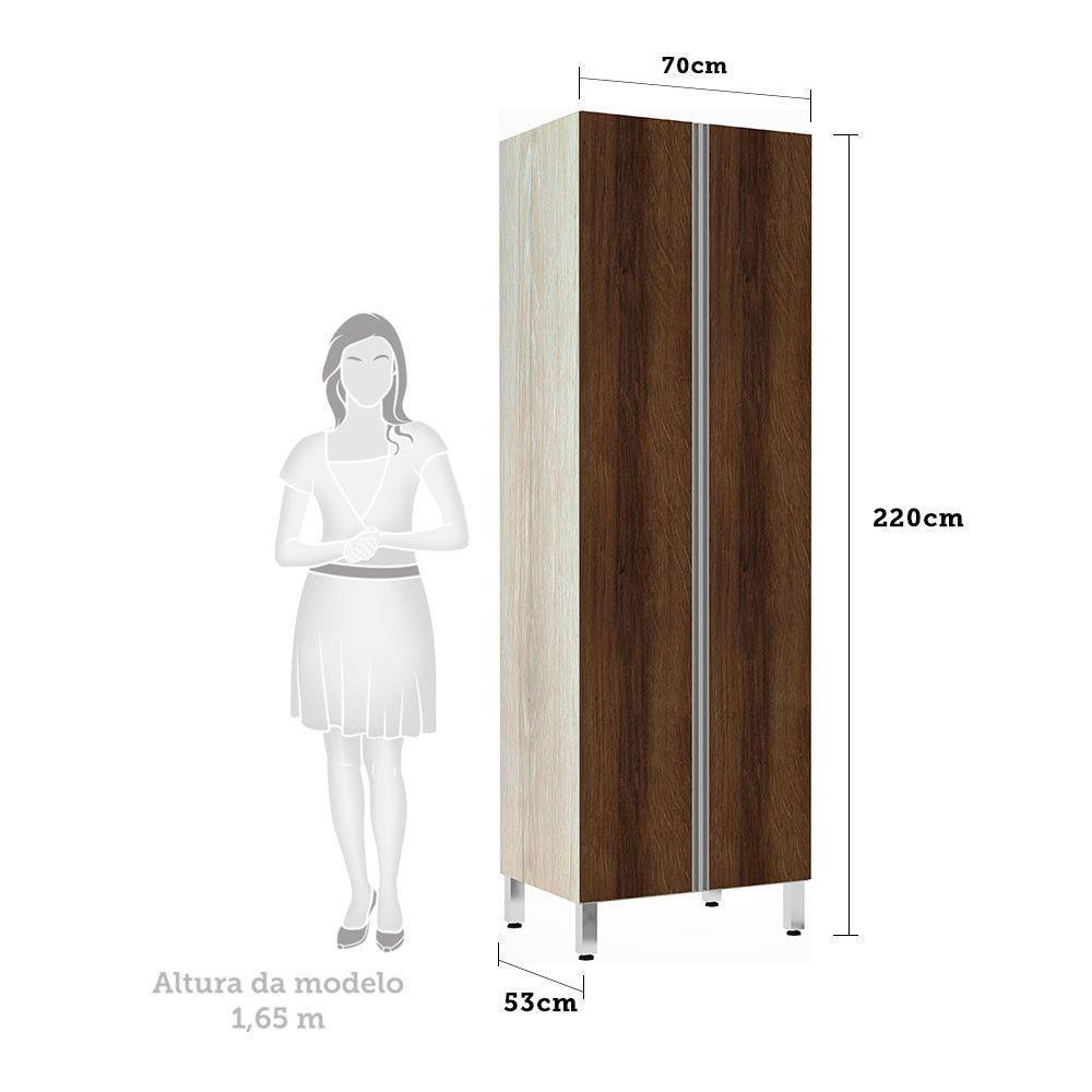 Paneleiro 70Cm Duplo Lis Legno Crema Com Nogueira Dourado - 2