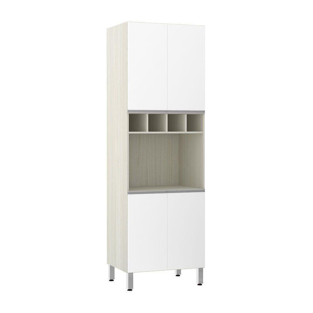 Paneleiro 70Cm Nicho Microondas E 1 Nicho Lis Legno Crema C/ - 1