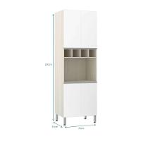 Paneleiro 70Cm Nicho Microondas E 1 Nicho Lis Legno Crema C/ - 2