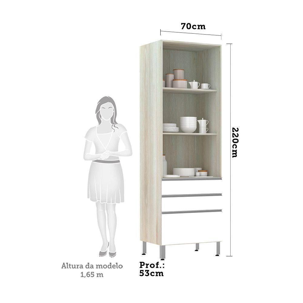 Paneleiro 70Cm Vidro Bronze Lis Legno Crema Com Branco Mat - 3