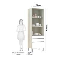 Paneleiro 70Cm Vidro Bronze Lis Legno Crema Com Branco Mat - 3