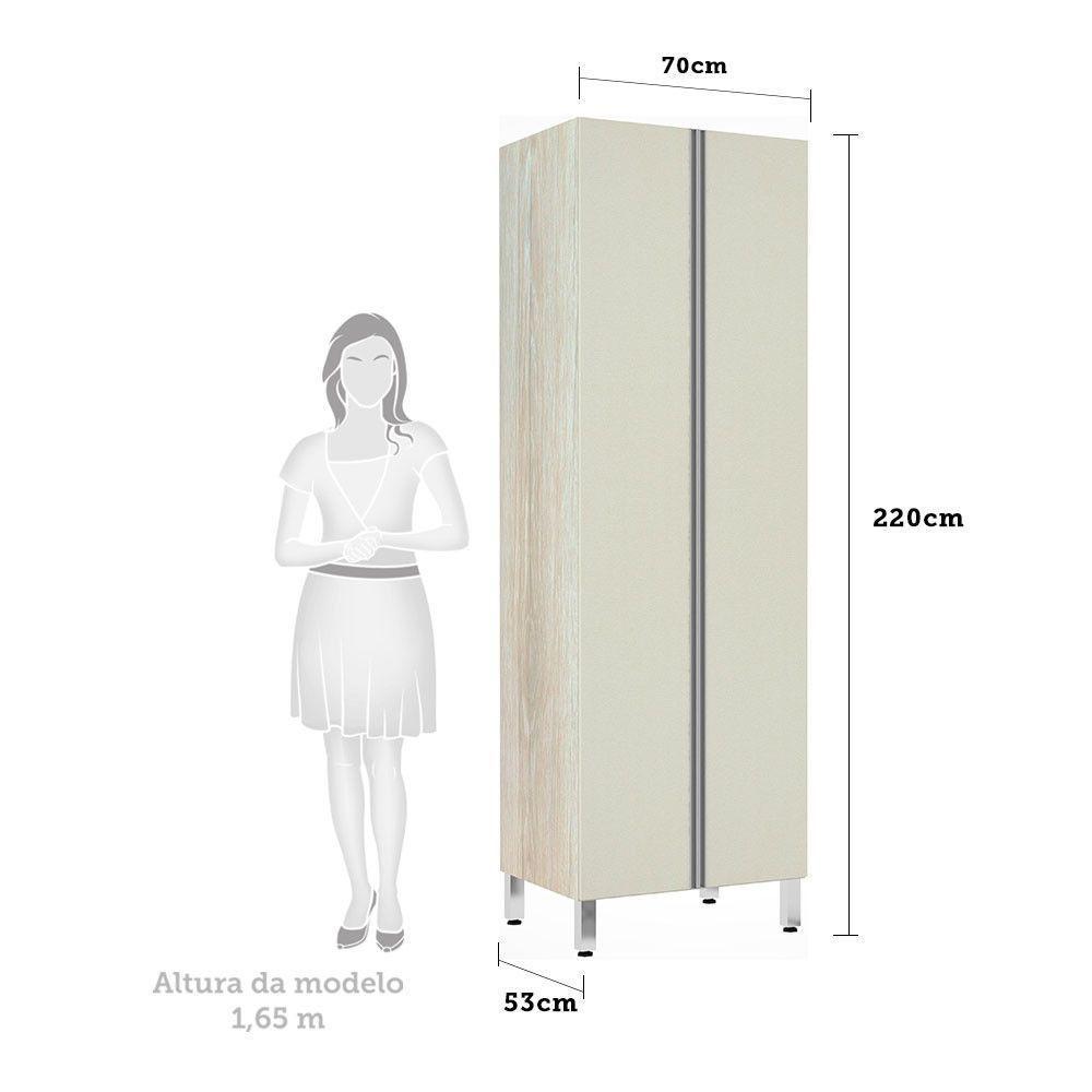 Paneleiro 70Cm Duplo 2 Portas Lis Legno Crema Com Kashmir - 2