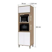 Paneleiro 70cm Duplo Nicho 2 Portas 1pt Basculante 1 Prat - 3