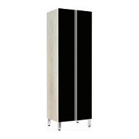 Paneleiro 70Cm Duplo 2 Portas Lis Legno Crema Com Preto Tx - 1
