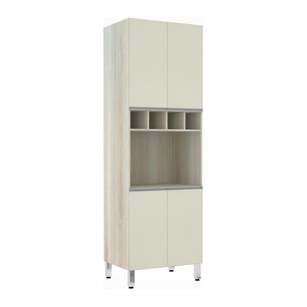 Paneleiro 70Cm Nicho Microondas E 1 Nicho Lis Legno Crema C/ - 1