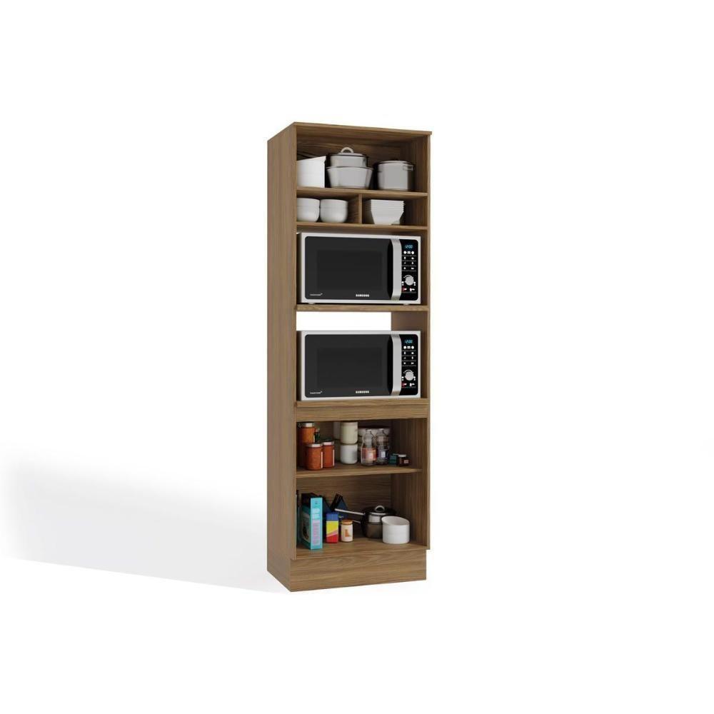 Paneleiro de Cozinha Modulado Botanic M627 c/ 3 Portas Nogueira/Fendi - Kappesberg - 2