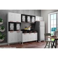 Paneleiro de Cozinha Mirage New c/ 6 Portas (2 c/Vidro) 80cm Branco/Preto - Telasul - 3