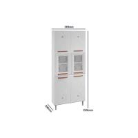 Paneleiro de Cozinha Mirage New c/ 6 Portas (2 c/Vidro) 80cm Branco/Preto - Telasul - 5