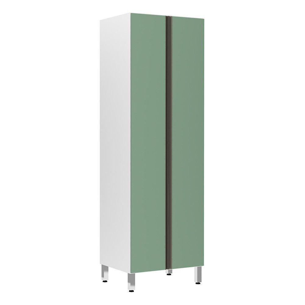 Paneleiro Torre 70Cm 5 Prateleiras Pérola Branco C/ Verde - 1