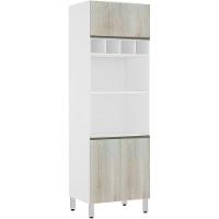 Paneleiro Perola 70 Cm Duplo Nicho Branco C/ Legno Crema - 1