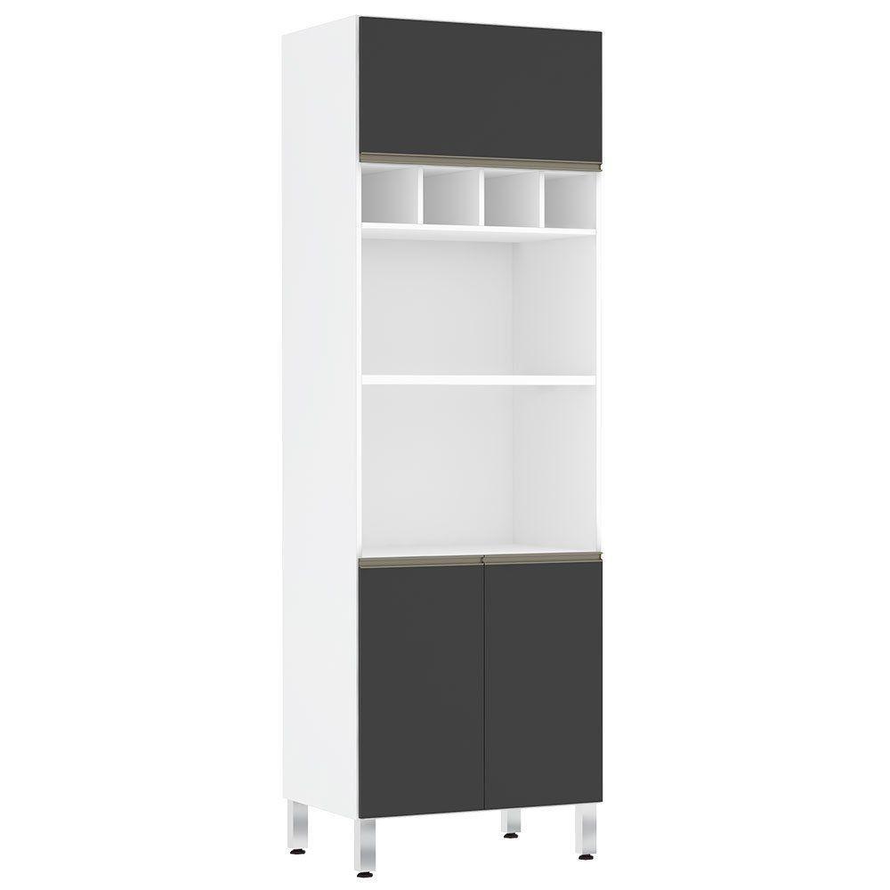 Paneleiro Perola 70 Cm Duplo Nicho Branco C/ Preto Txt - 1
