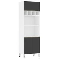 Paneleiro Perola 70 Cm Duplo Nicho Branco C/ Preto Txt - 1