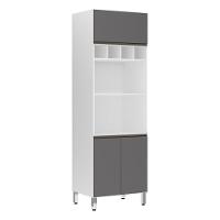 Paneleiro Perola 70 Cm Duplo Nicho Branco C/ Cinza Puro - 1