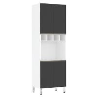 Paneleiro Perola 70 Cm C/ Nicho Microondas Branco C/ Preto T - 1