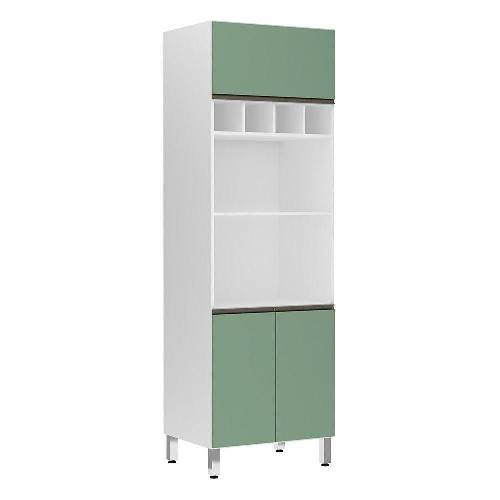 Paneleiro Perola 70 Cm Duplo Nicho Branco C/ Verde - 1