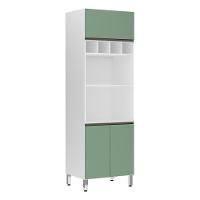 Paneleiro Perola 70 Cm Duplo Nicho Branco C/ Verde - 1