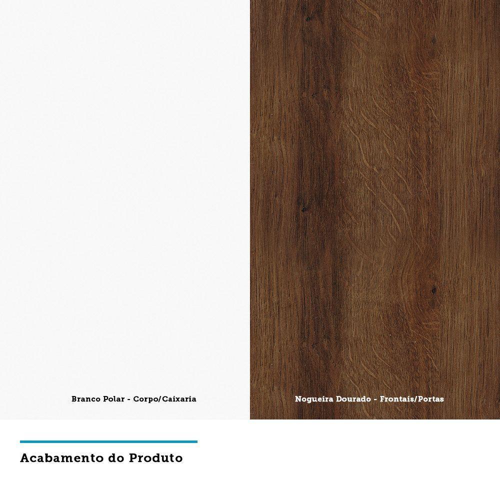 Paneleiro Perola 70 Cm Duplo Nicho Branco C/ Dourado - 2