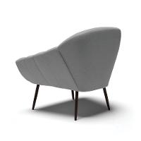 Kit 02 Poltronas Linho Grafite A26 Pés Palito Ferro - 5