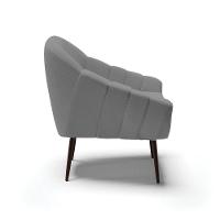 Kit 02 Poltronas Linho Grafite A26 Pés Palito Ferro - 6