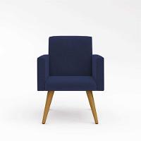 Kit 2 Cadeiras Recepção Poltrona Escritório azul Marinho