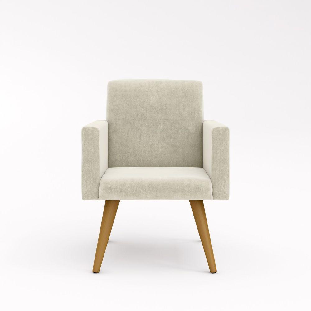 Kit 4 Cadeiras Escritório Poltrona bege - 4