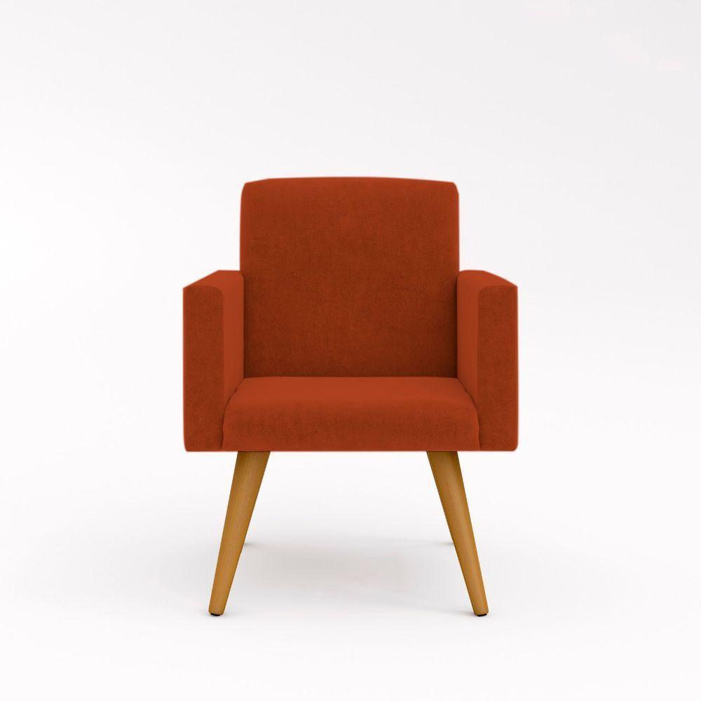 Kit 2 Cadeiras Recepção Poltrona Escritório terracota - 4