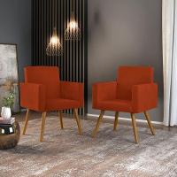 Kit 2 Cadeiras Recepção Poltrona Escritório terracota - 1