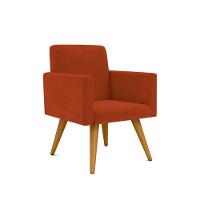 Kit 2 Cadeiras Recepção Poltrona Escritório terracota - 5