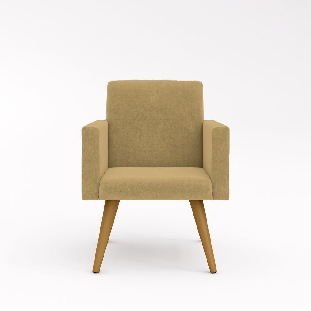 Kit 2 Cadeiras Recepção Poltrona Escritório capuccino - 4