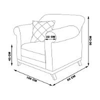 Kit 2 Poltronas Decorativas C/2 Almofadas Suede Caramelo - 8