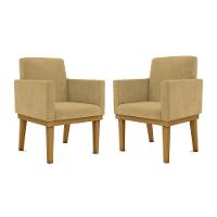 Kit 2 Cadeiras Recepção Reforçadas Poltrona Balaq capuccino - 1