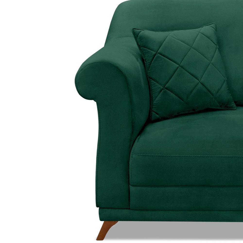 Kit 2 Poltronas C/2 Almofadas Veludo Verde Floresta - 4