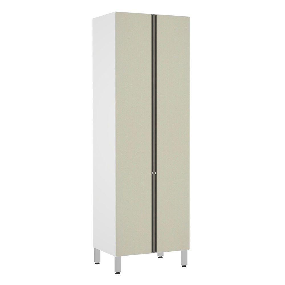 Paneleiro Torre 70Cm 5 Prateleiras Pérola Branco Com Kashmir - 1
