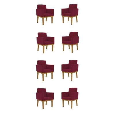 Kit 8 Poltronas Reforçadas Esteticista marsala