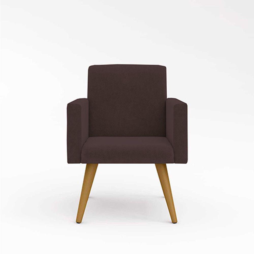 Kit 4 Cadeiras Recepção Poltrona Escritório marrom - 3