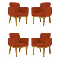 Kit 4 Cadeiras Reforçada Escritório Poltrona terracota - 1