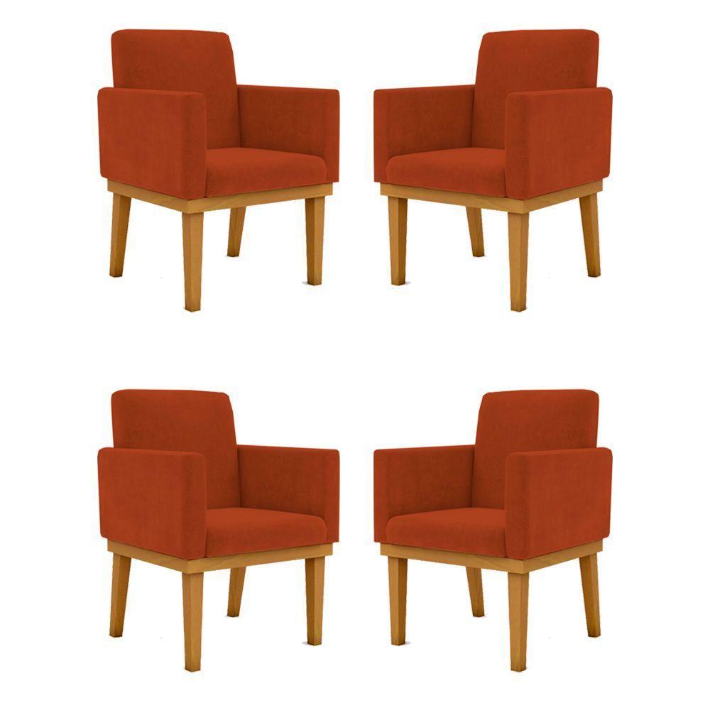 Kit 4 Cadeiras Reforçada Escritório Poltrona terracota - 1