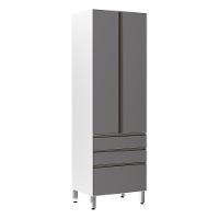 Paneleiro Torre 70Cm E Pérola Branco Com Cinza Puro - 1