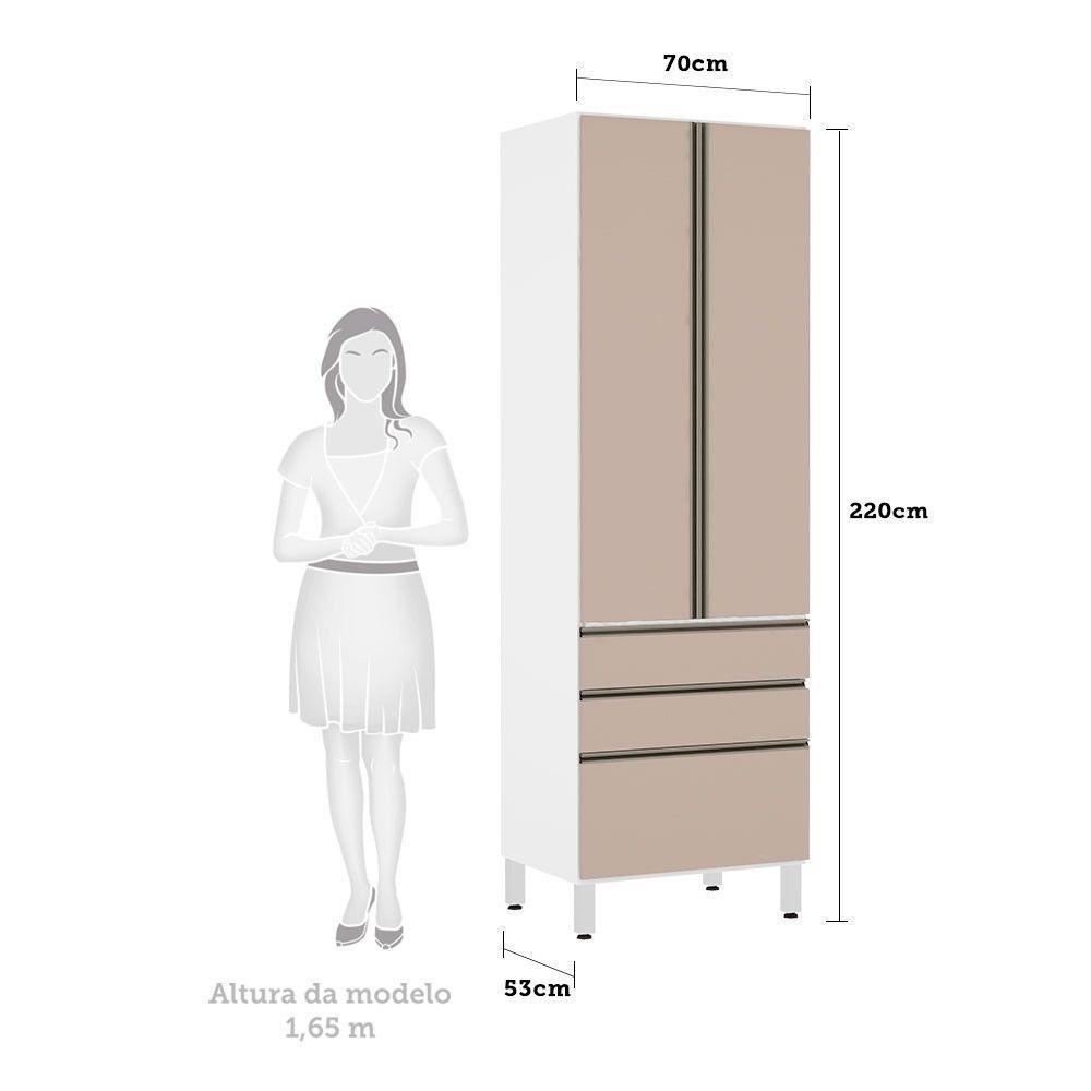 Paneleiro Torre 70Cm E Pérola Branco Com Connect - 2