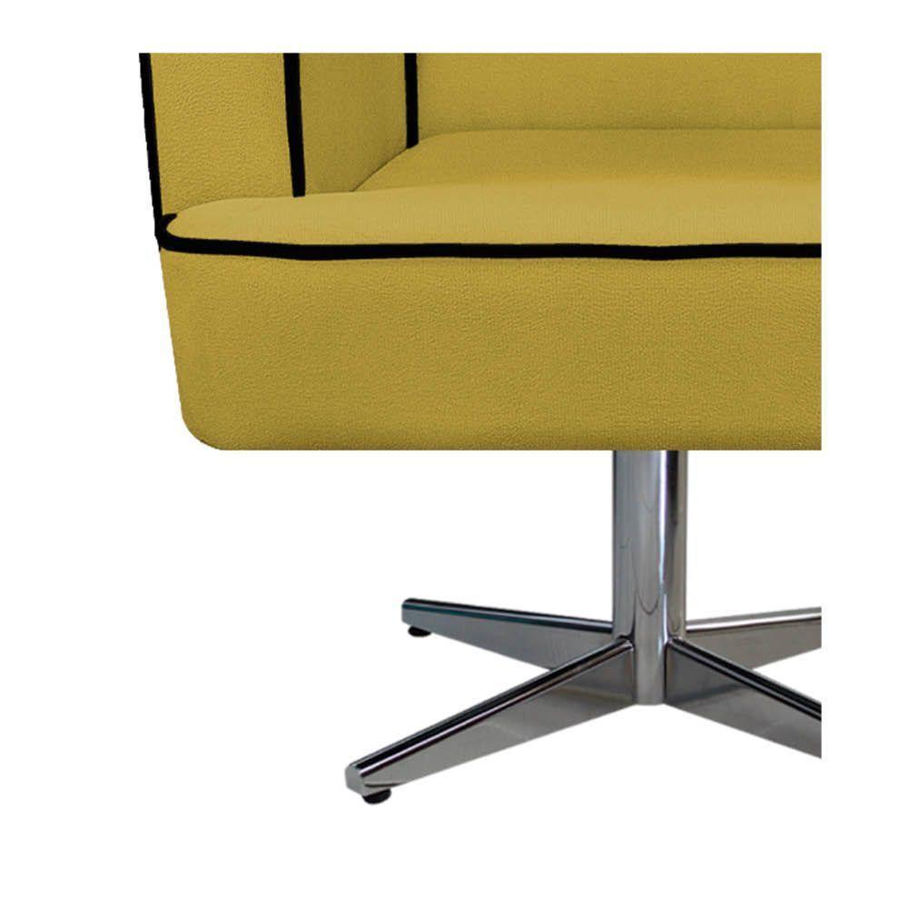 Poltrona Athena Base Giratória Metal Suede - 2