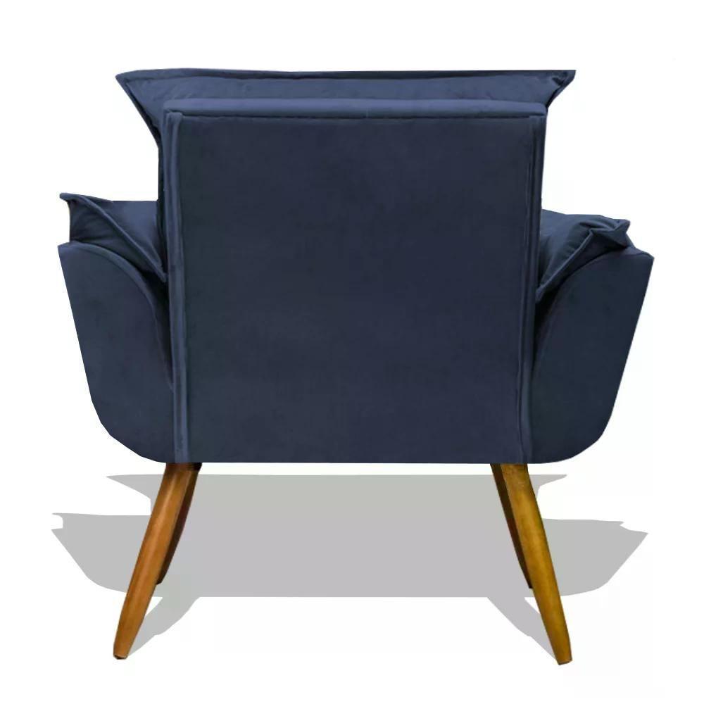 Kit 02 Poltrona Decorativa Opala - Azul Marinho Azul Marinho - 3