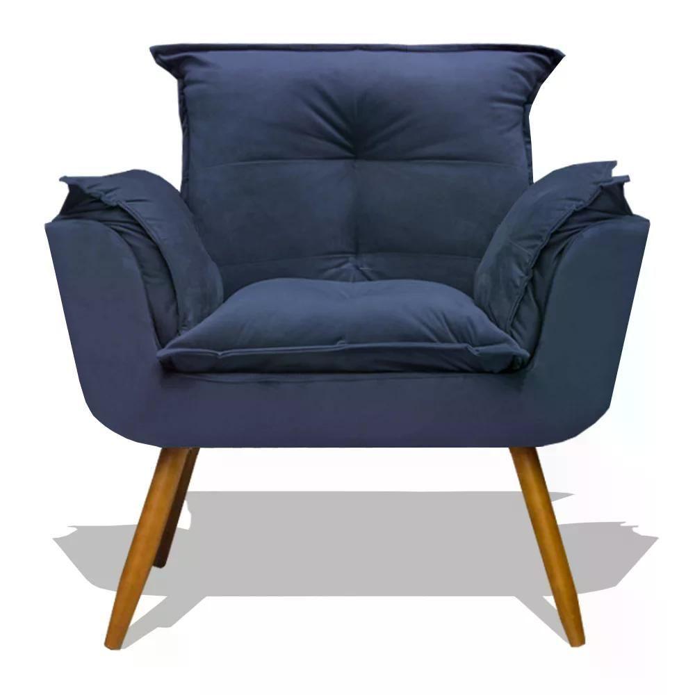 Kit 02 Poltrona Decorativa Opala - Azul Marinho Azul Marinho - 4